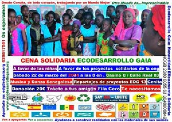 Cena Solidaria Ecodesarrollo Gaia
