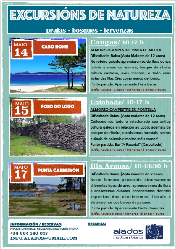 Cartel Excursións Natureza