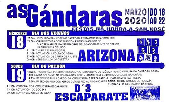 Fiestas As Gandaras 2020 en Lugo