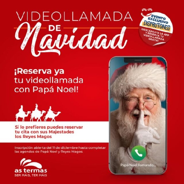 Videollamadas con Papá Noel y los Reyes Magos en As Termas