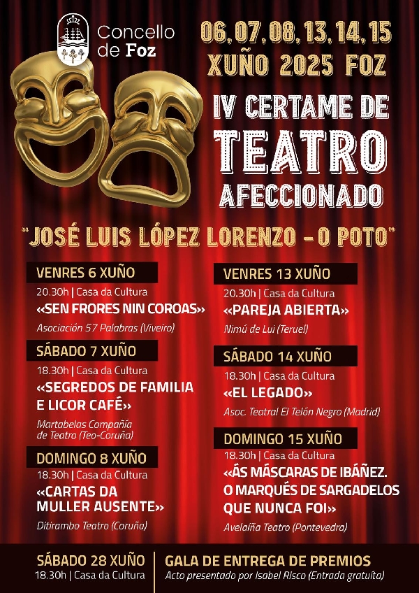 CARTEL IV CERTAME DE TEATRO AFECCIONADO DO CONCELLO DE FOZ