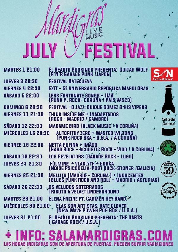 Cartel Julio Mardi Gras 2025