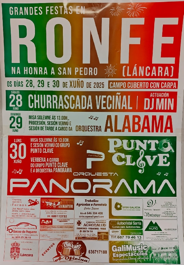 Cartel festas Ronfe 2025