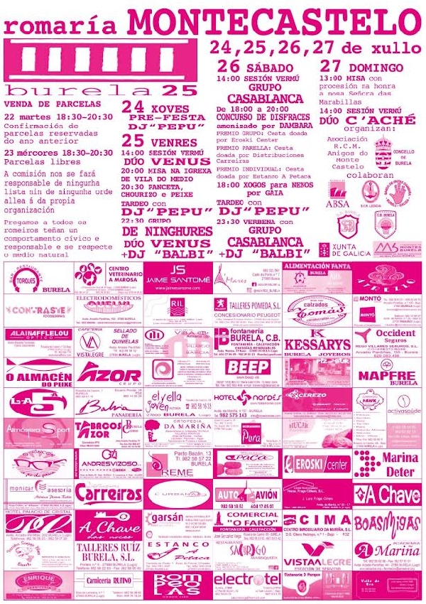 Burela cartel romeria monte castelo 2025