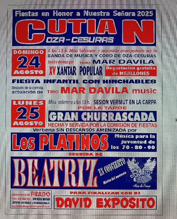 fiestas cutian oza cesures