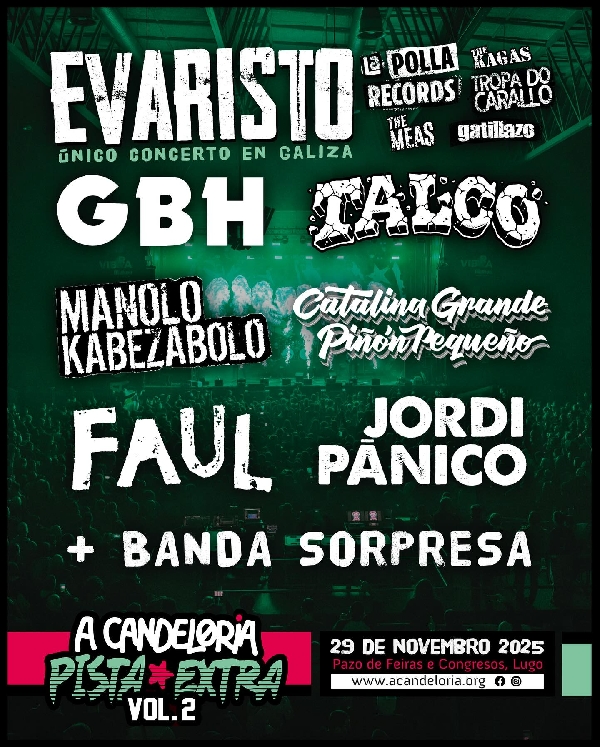Cartel completo A Candeloria pista extra 2025