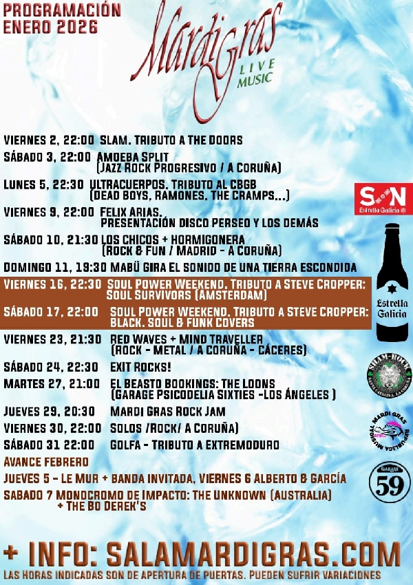 MARDI GRAS Adelanto enero