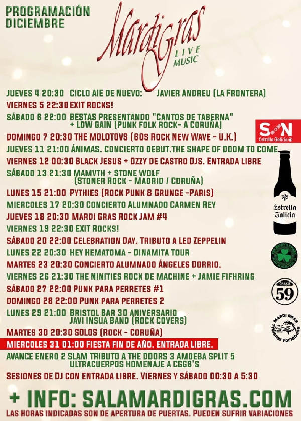 programación-diciembre-Mardigras-Coruña