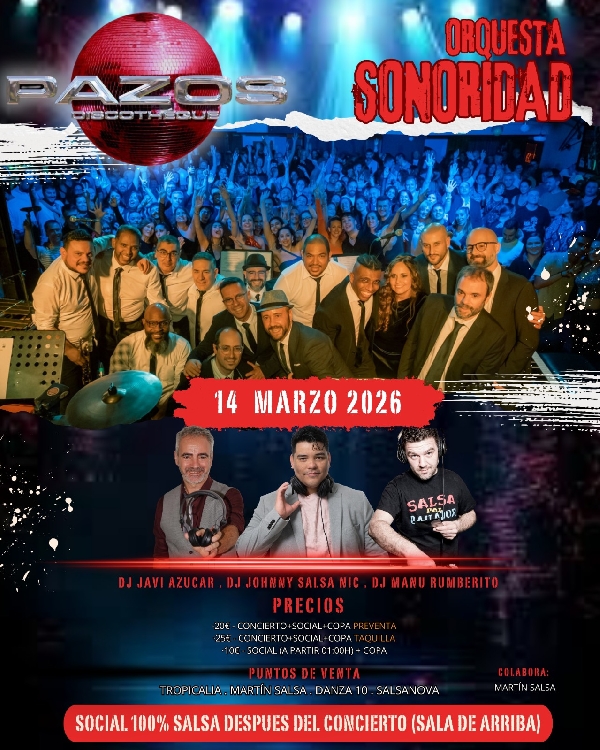 Cartel Concierto + Social 14 marzo 2026