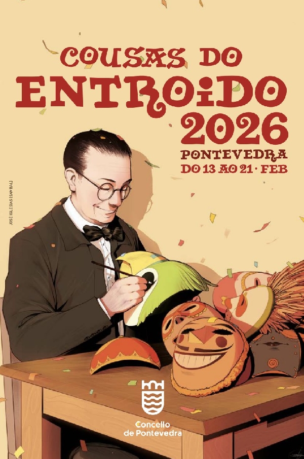 Cartel Entroido Pontevedra 2026
