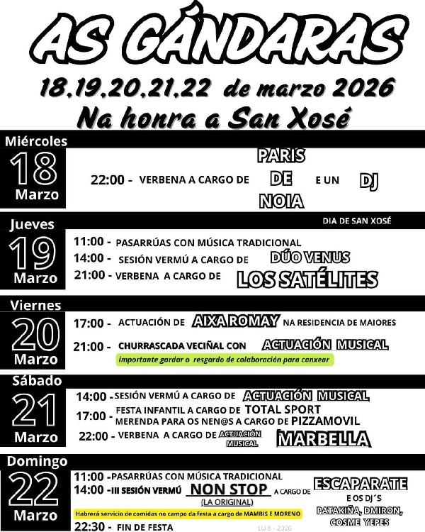 Cartel Festas As Gándaras 2026