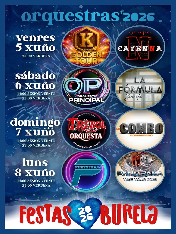 Orquestras burela festas 2026