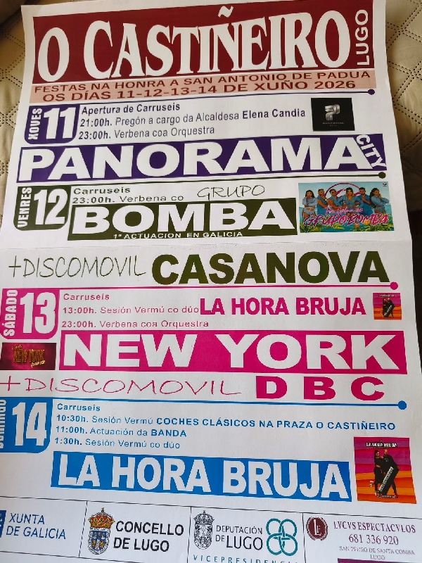 Cartel Festas O Castiñeiro Lugo 26