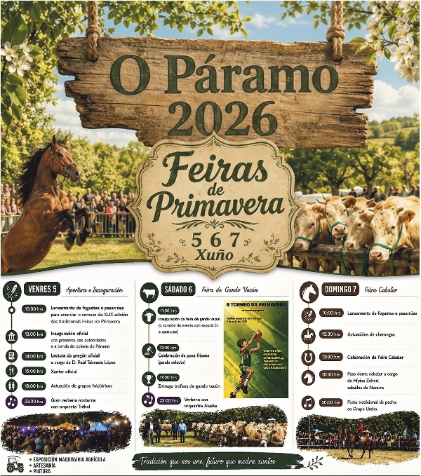 Cartel Feiras de Primavera O Páramo 2026