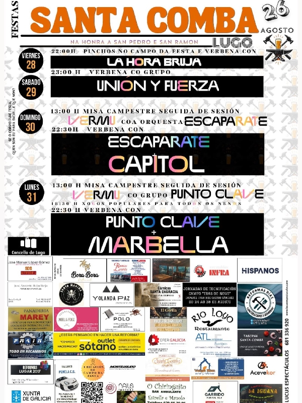 Cartel Festas Santa Comba Lugo 26
