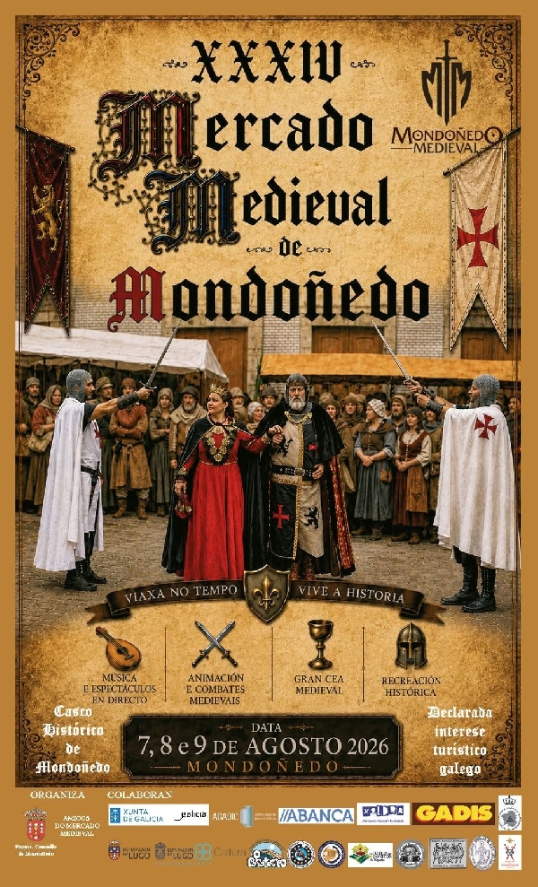 Cartel mercado medieval Mondoñedo 2026