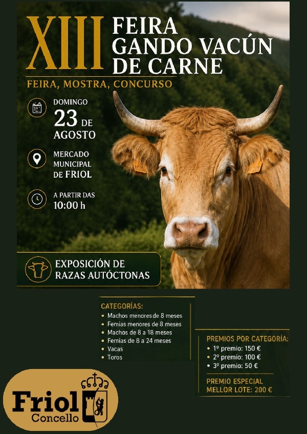 Cartel Feria de Ganado Vacuno Friol 26
