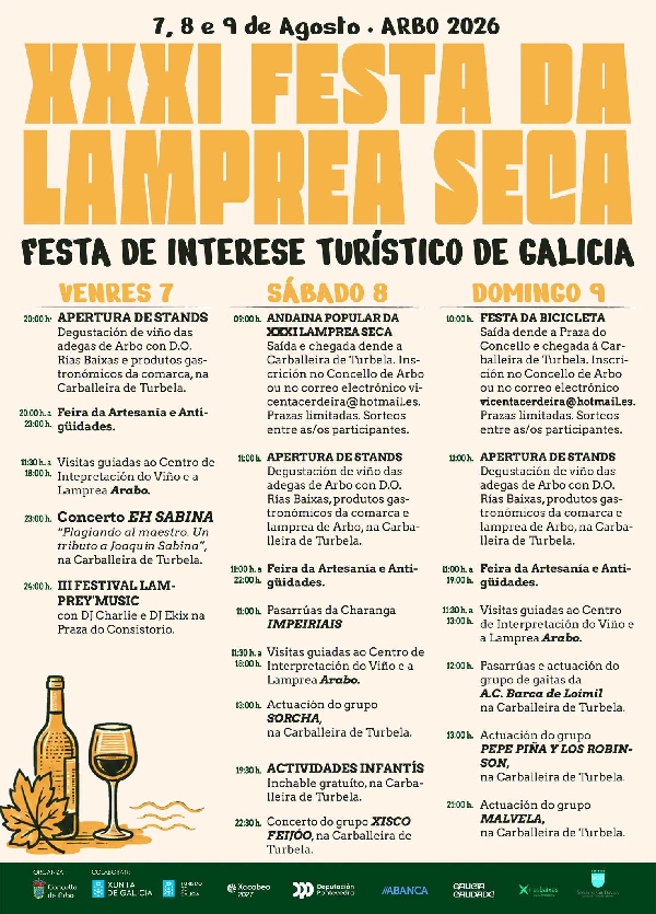 Cartel Festa da Lamprea Seca Arbo 26