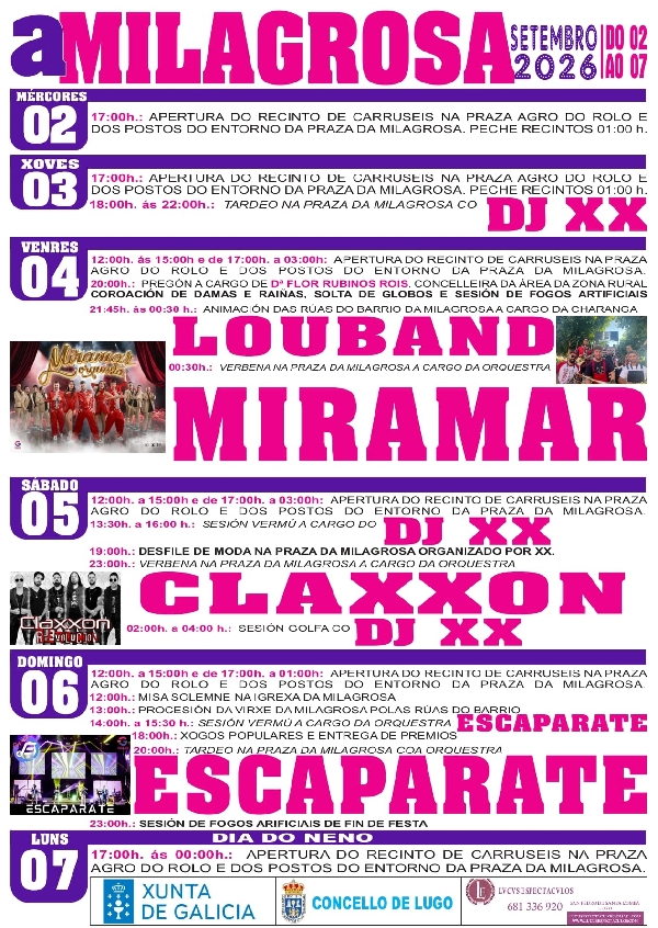 Cartel Festas A Milagrosa Lugo 26