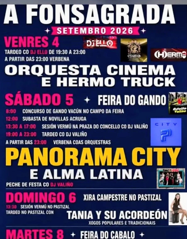 Cartel festas fonsagrada 2026