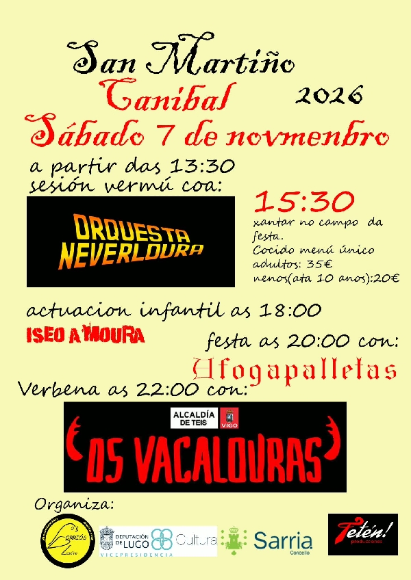 Cartel San Martiño Caníbal Sarria